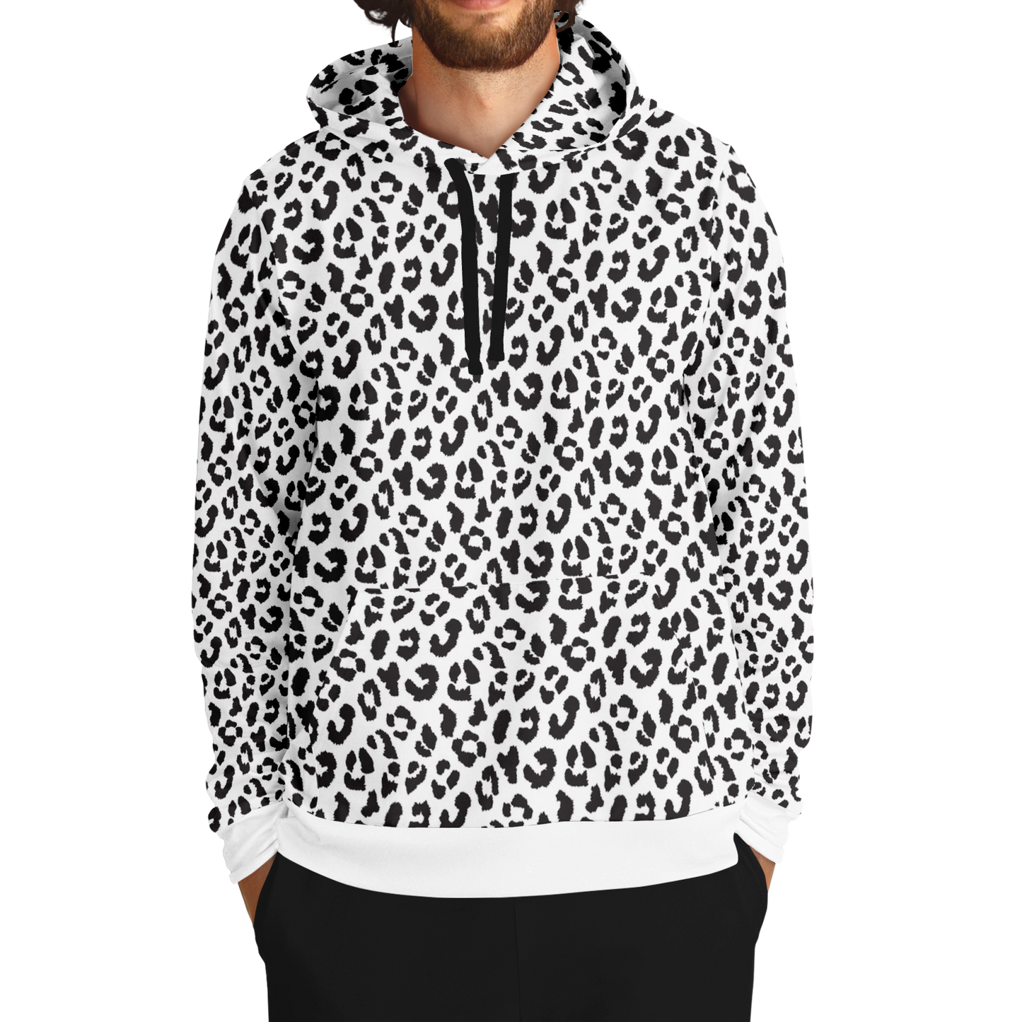 Leopard Hoodie | Black and White Pattern | Unisex