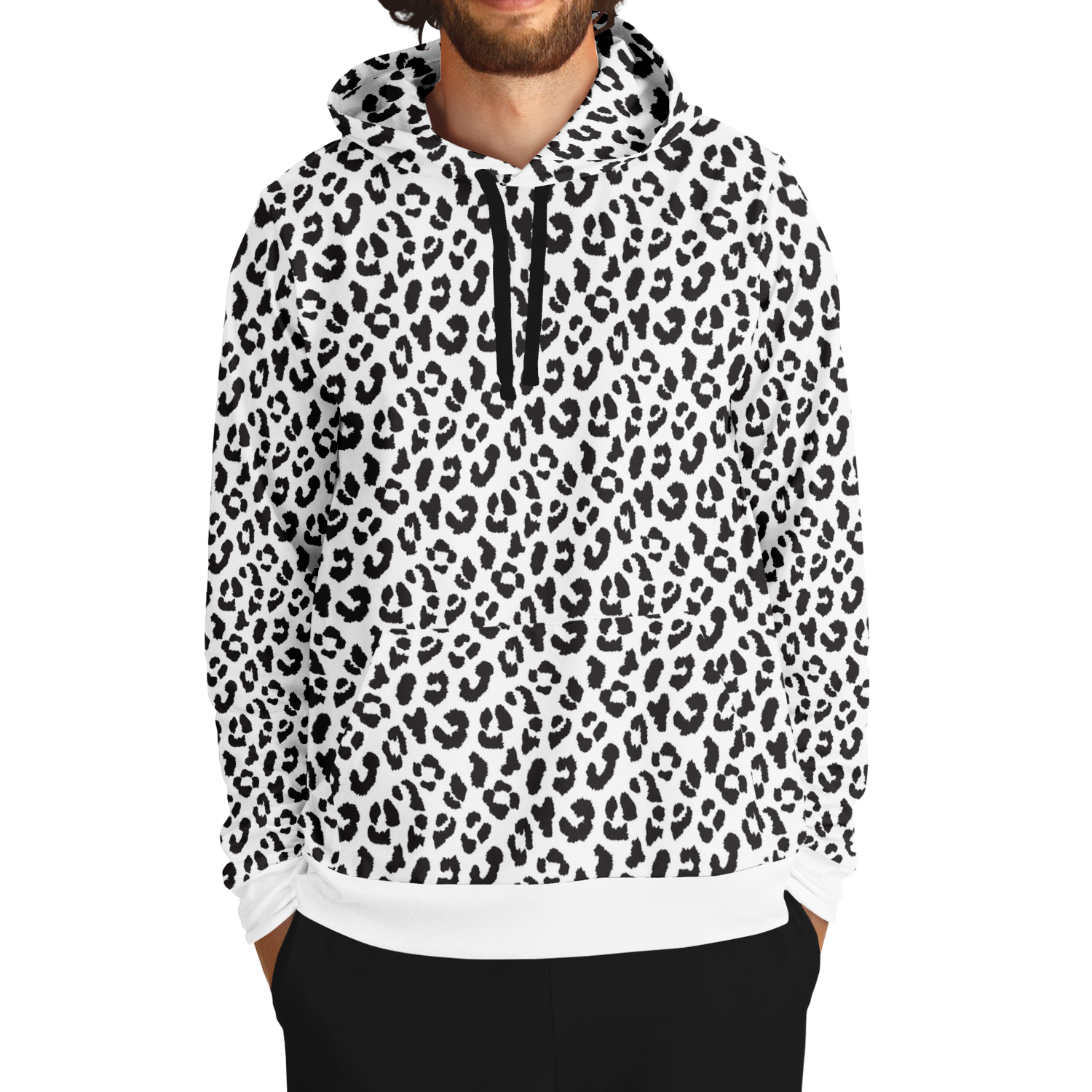 Leopard Hoodie | Black and White Pattern | Unisex