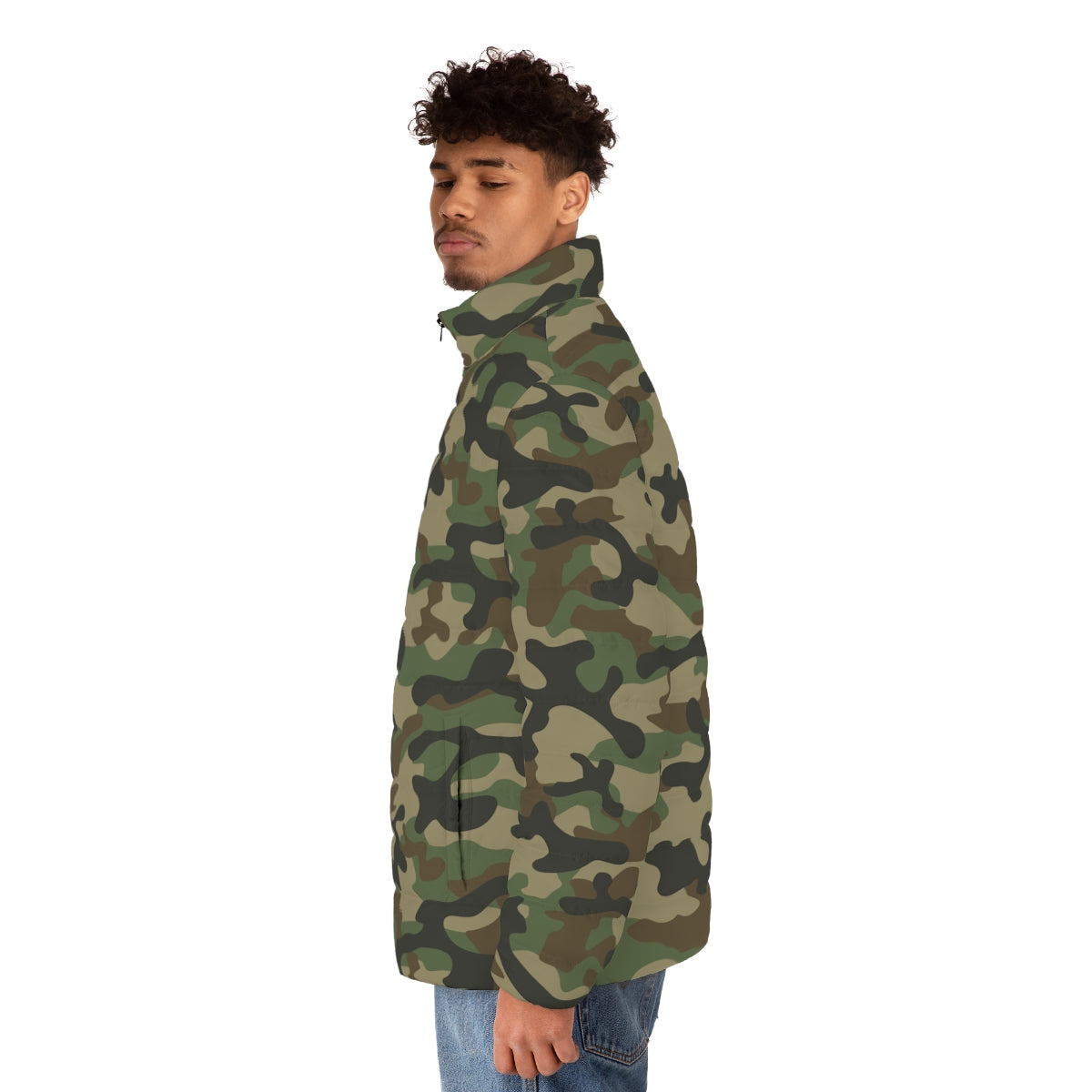 Men's Camo Puffer Jacket | Military Brown Camouflage