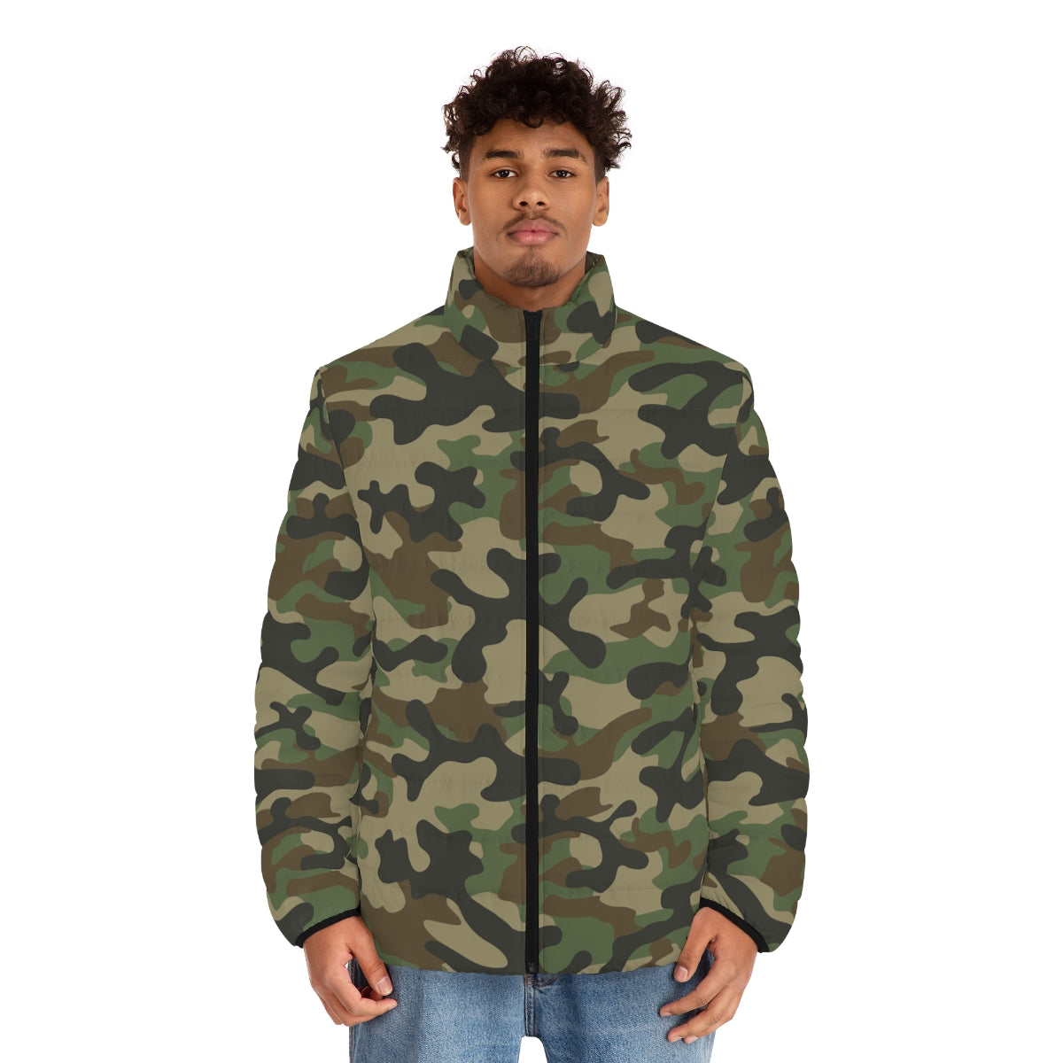 Men's Camo Puffer Jacket | Military Brown Camouflage