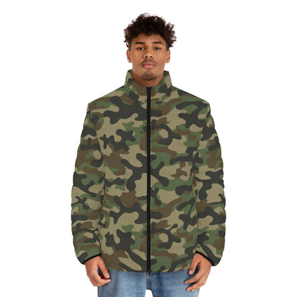 Men's Camo Puffer Jacket | Military Brown Camouflage