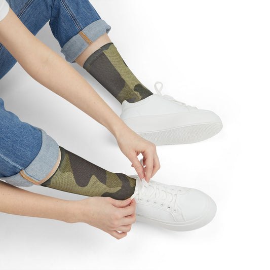 Camo Socks | Green Fabric | Sublimation Crew