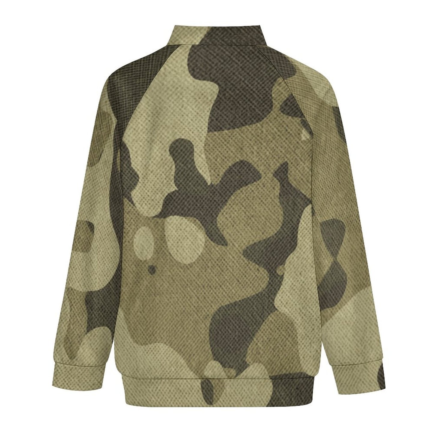 Camo Shirt | Raglan Zip-up | Green Fabric