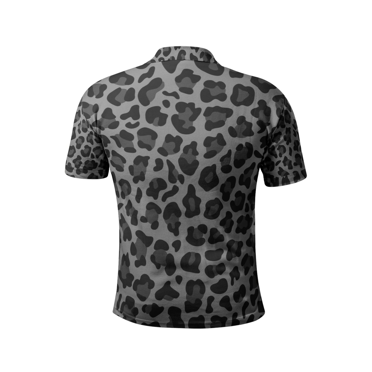 Leopard Golf Shirt For Men | Gray and Black Print