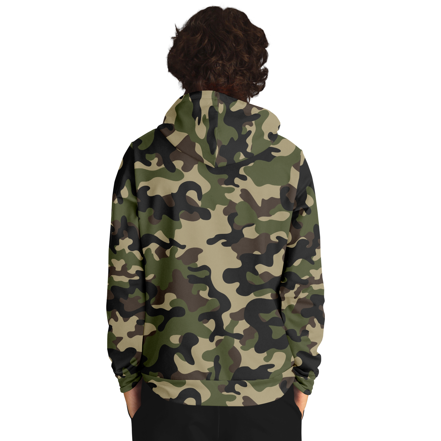 Army Brown Hoodie | Mixed Khaki and Jungle Green Camo