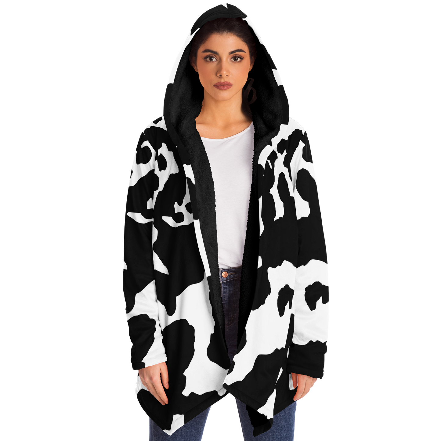 Camo Cloak | Black & White Cow Camouflage | Microfleece