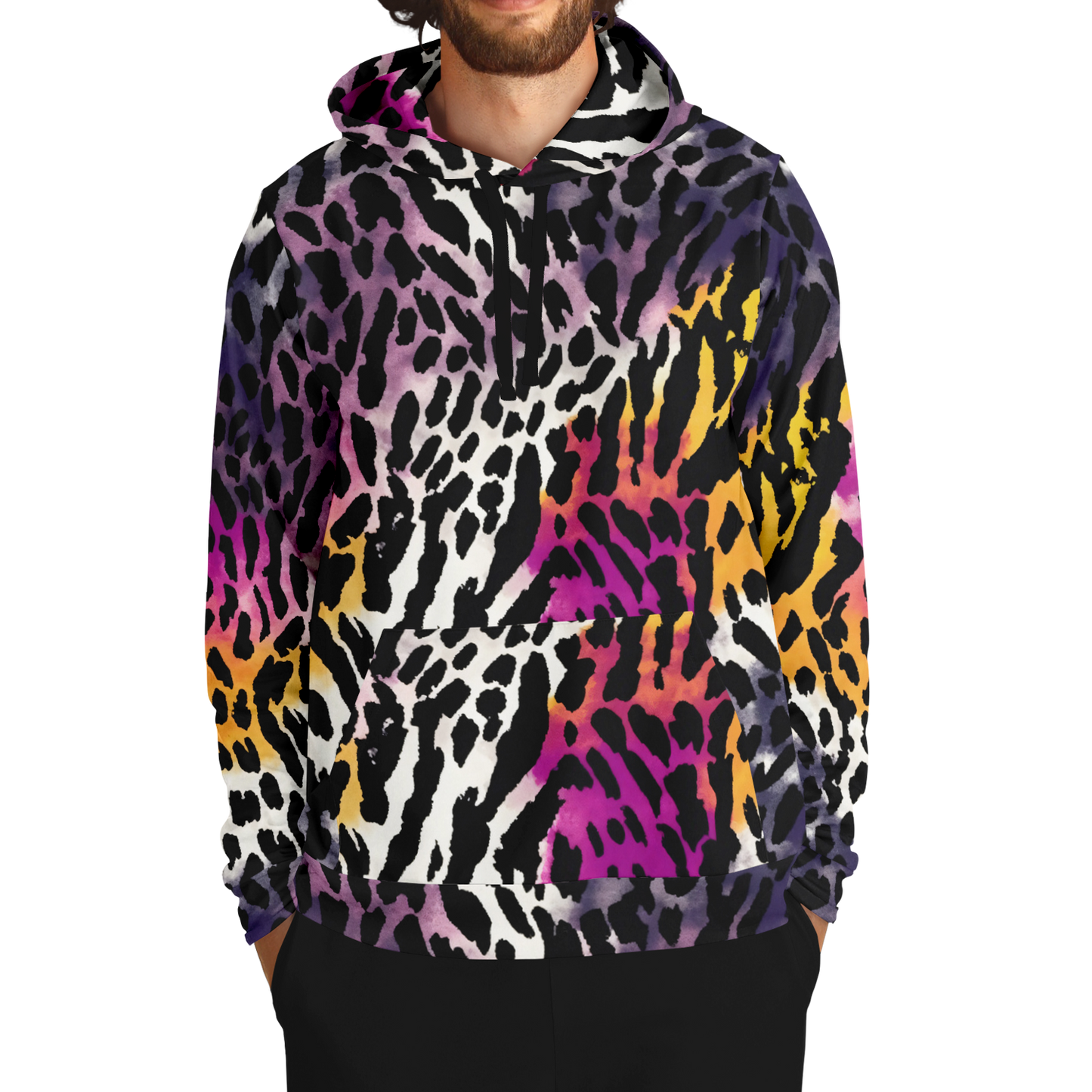 Leopard Hoodie | Bauhaus Magenta & White