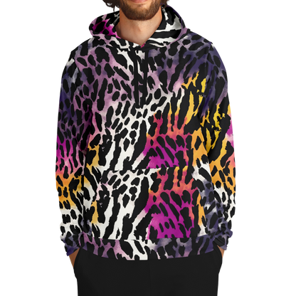 Leopard Hoodie | Bauhaus Magenta & White