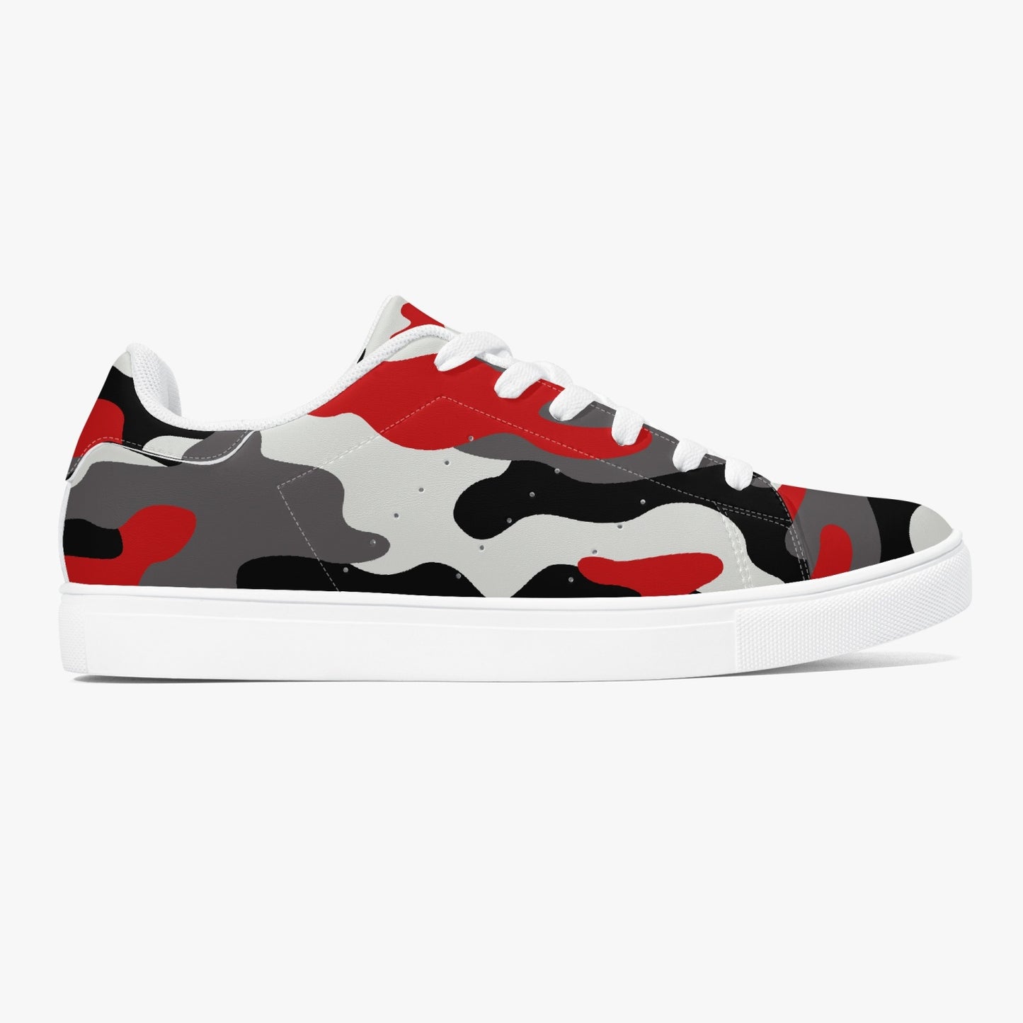 Camo Sneakers | Classic Low-Top | Red, Black, & White