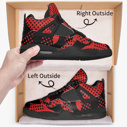 Red Camo Jordans AJ4 | Pixel Camouflage | Black Sole