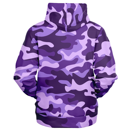 Zip-Up Hoodie | Purple, Blue, and Mauve Camouflage