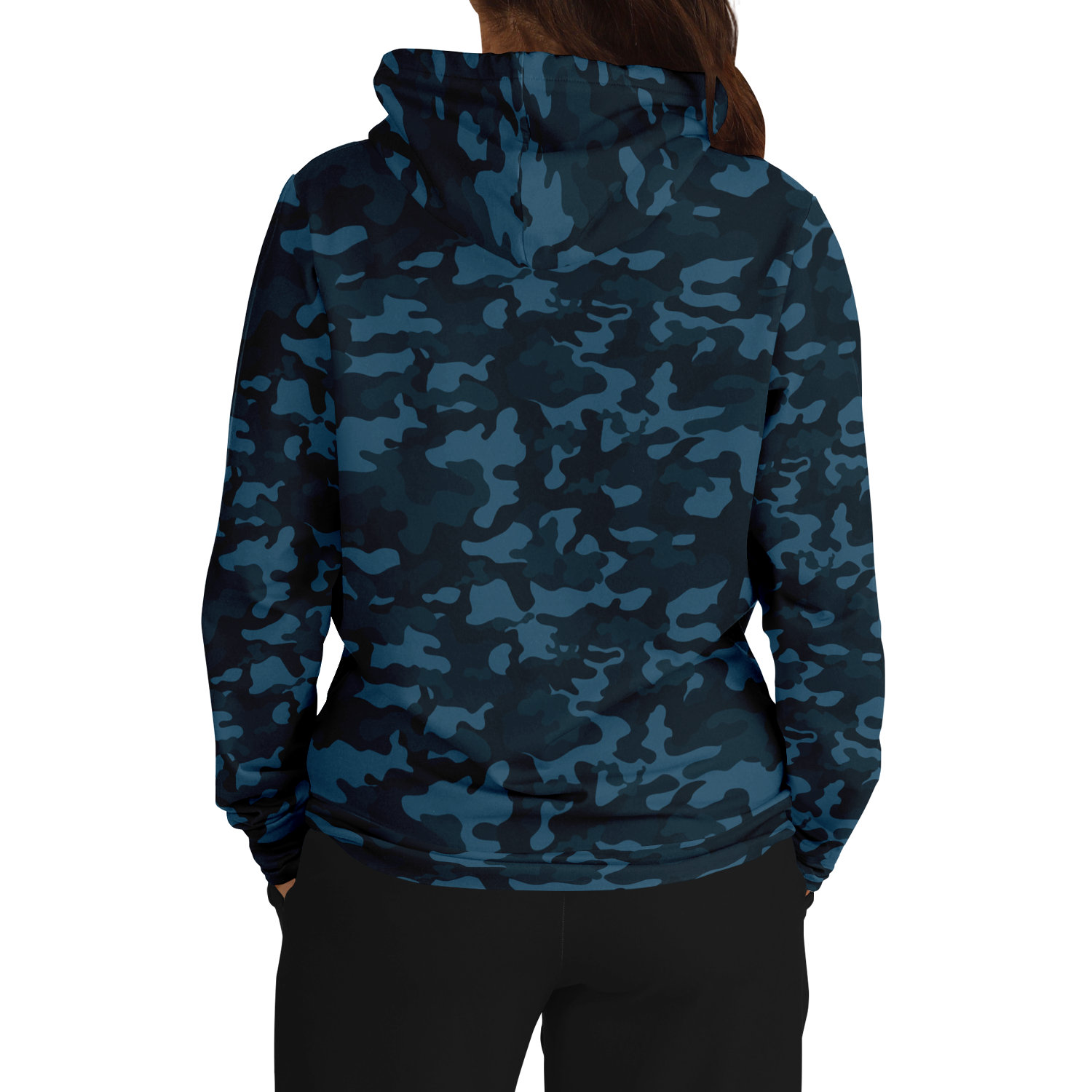 Dark Blue Camo Hoodie | Army-Inspired Camouflage