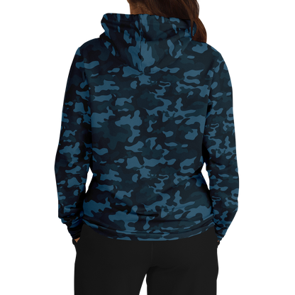 Dark Blue Camo Hoodie | Army-Inspired Camouflage