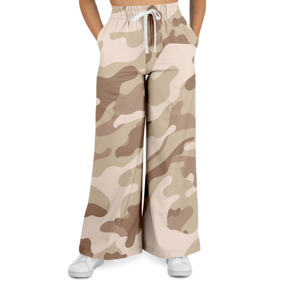 Camo Wide Leg Pants | Brown Desert Camouflage