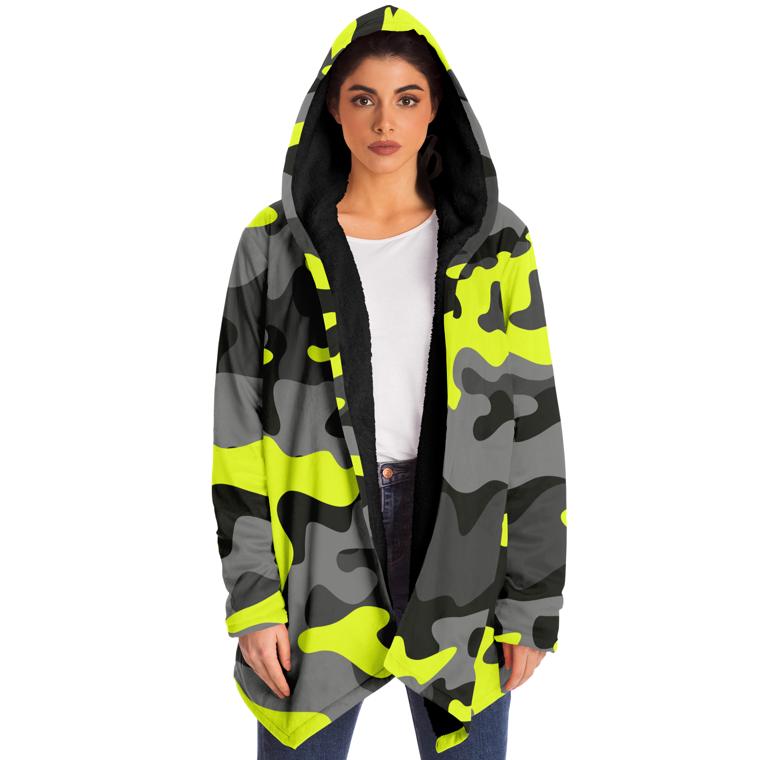 Camo Cloak | Yellow, Black, & Gray Camouflage | Microfleece