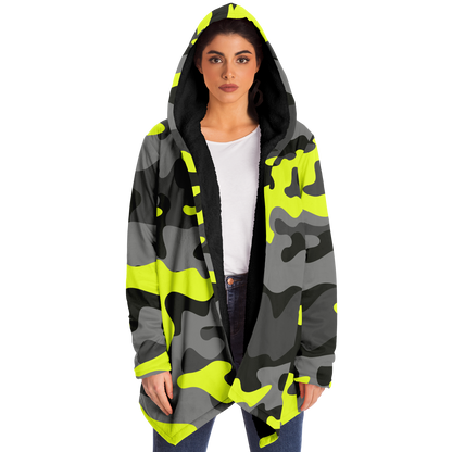 Camo Cloak | Yellow, Black, & Gray Camouflage | Microfleece