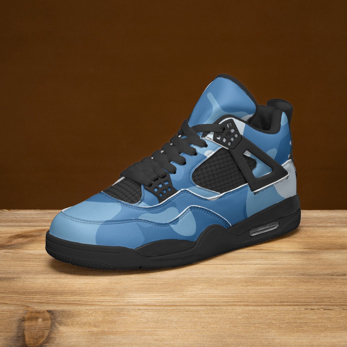 Blue Camo Jordans AJ4 | Military-inspired Camouflage