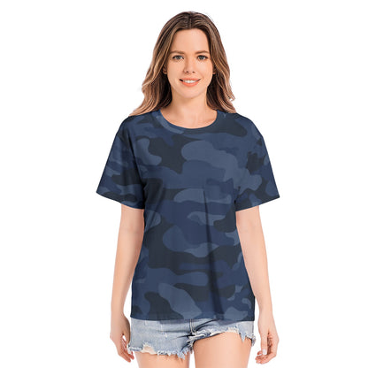 Camo T-shirt | Cotton | Unisex | Deep Blue Camouflage