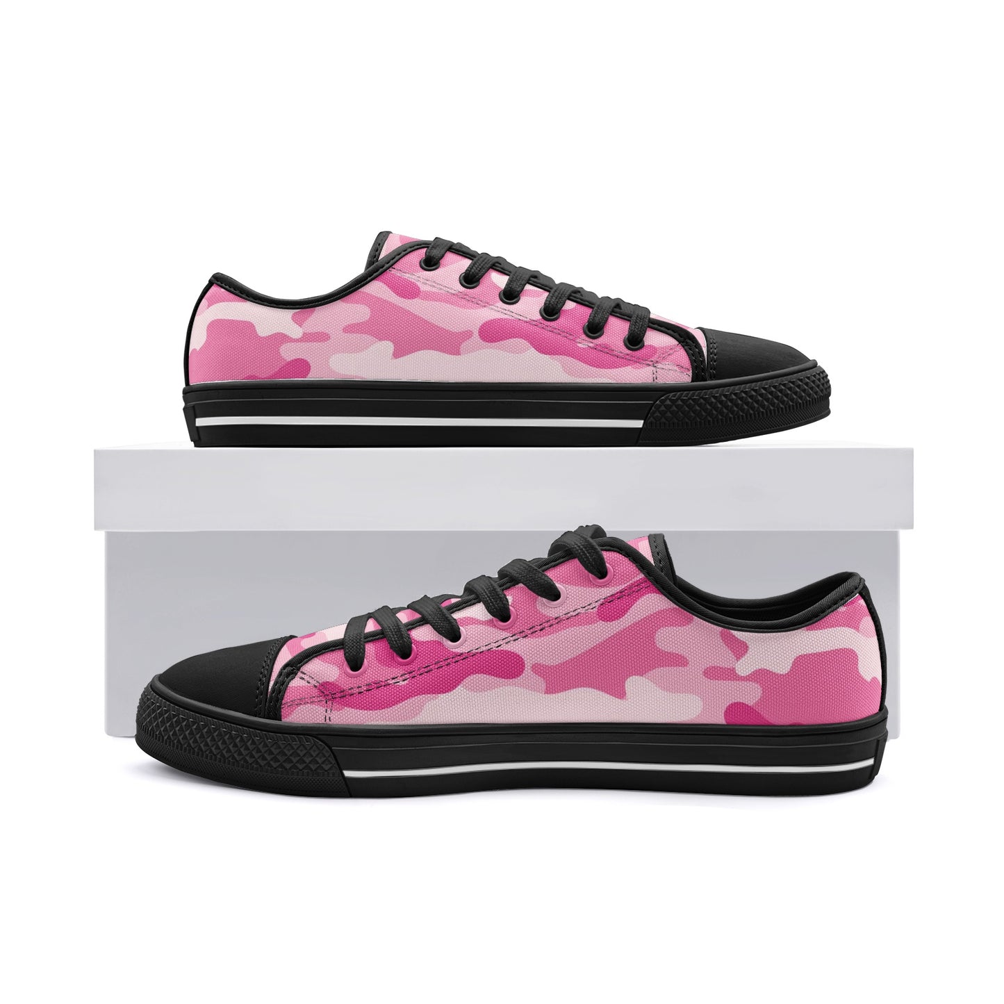 Camo Shoes | Low Top Canvas | Lavender Pink Camouflage