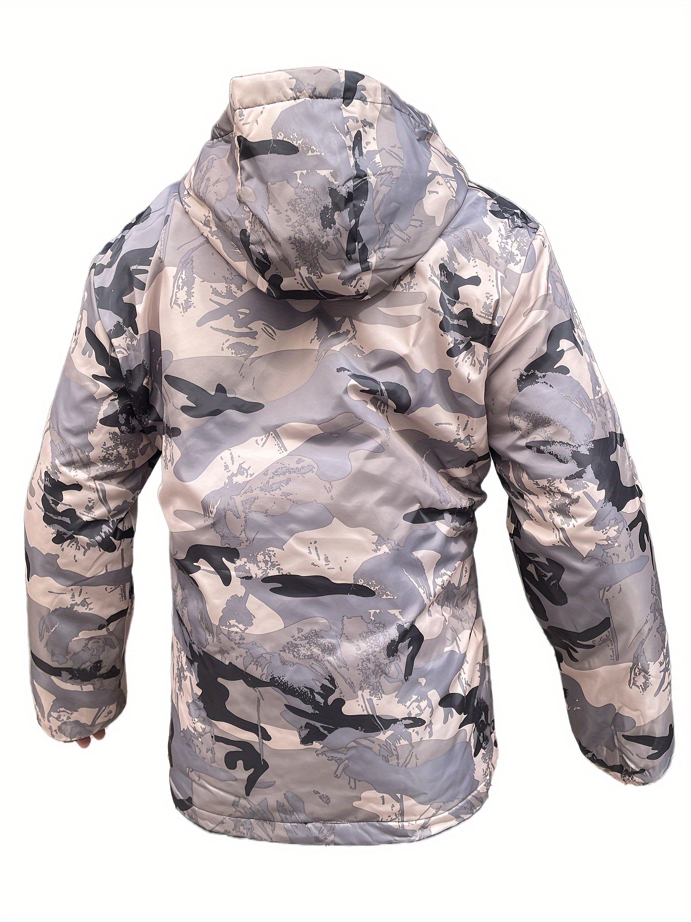 Men's Windproof Camo Jacket with Fleece Lining | Sports Coat