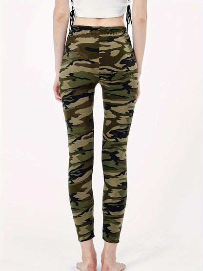 Leggings con estampado de camuflaje | Pantalones ajustados elásticos informales para uso diario