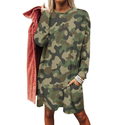 Camo Shirt | Loose Fit Long Sleeves | Military Brown