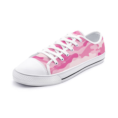 Camo Shoes | Low Top Canvas | Lavender Pink Camouflage