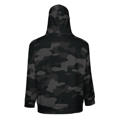 Zip up Camo Hoodie | Black Camouflage