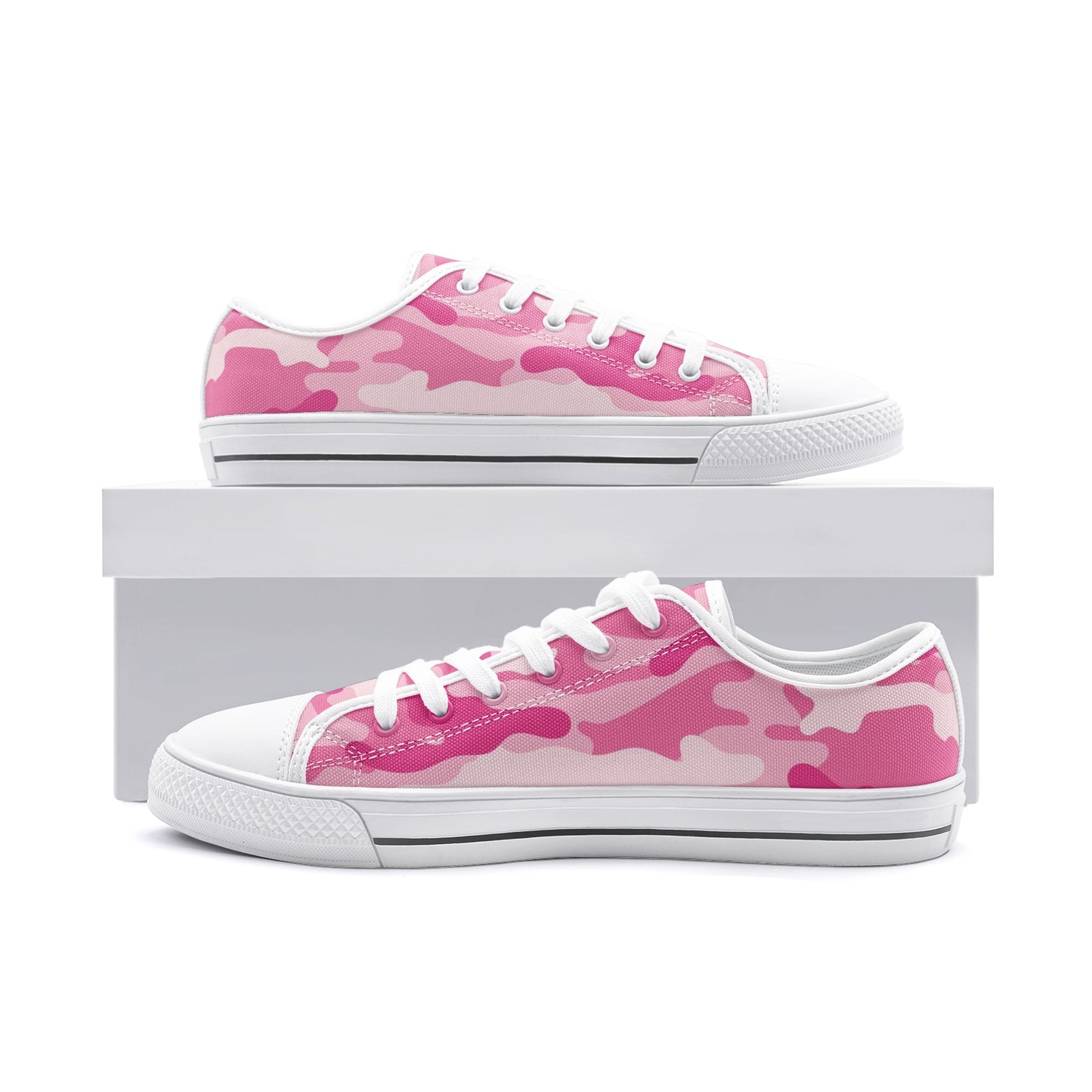 Camo Shoes | Low Top Canvas | Lavender Pink Camouflage