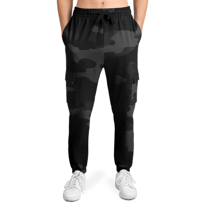 Camo Cargo Pants | Unisex | Black Camouflage