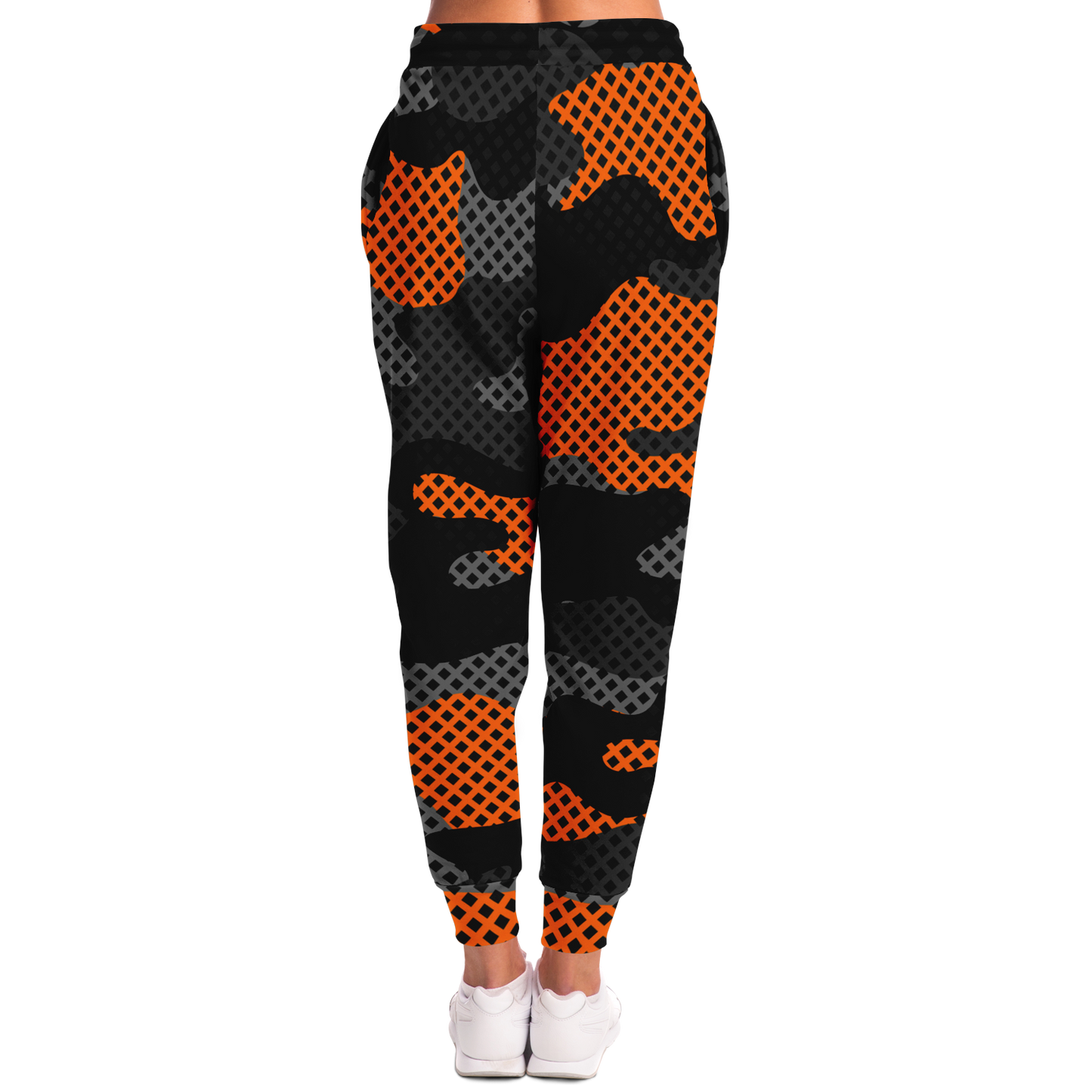 Camo Joggers | Unisex | Black & Orange Pixel