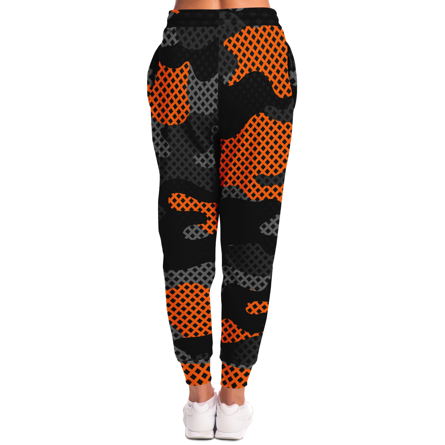 Camo Joggers | Unisex | Black & Orange Pixel