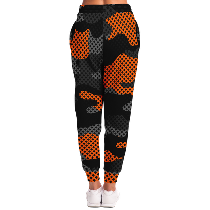 Camo Joggers | Unisex | Black & Orange Pixel