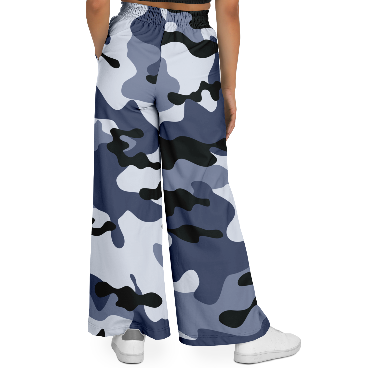 Camo Wide Leg Pants | Light Blue Camouflage