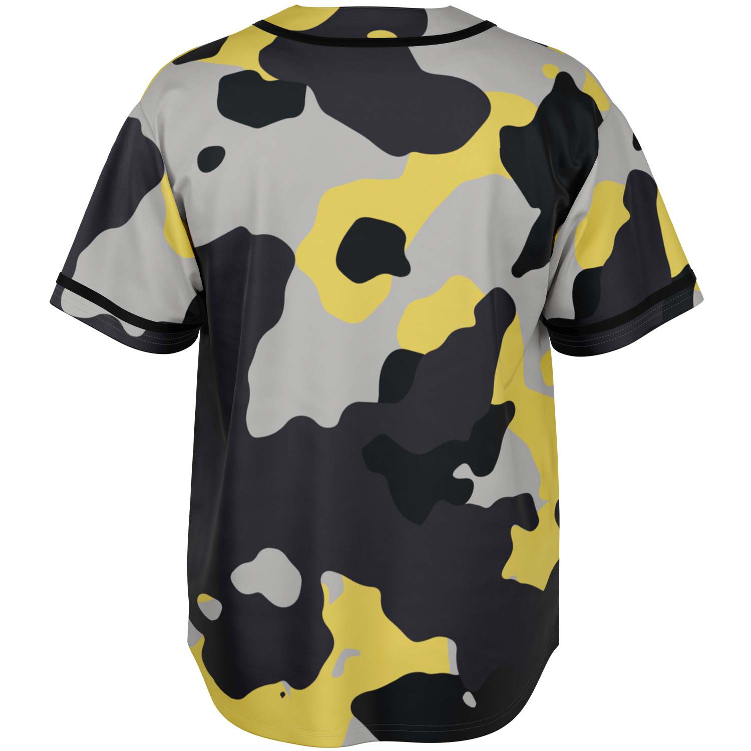 Camo Baseball Jersey | Yellow, Black & Silver Camouflage