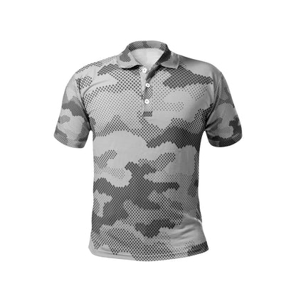 Camo Golf Shirt | Gray Digital Camouflage