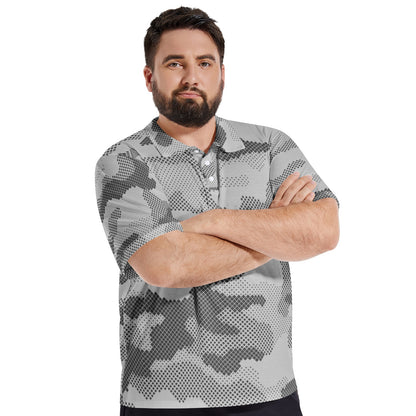 Camo Golf Shirt | Gray Digital Camouflage