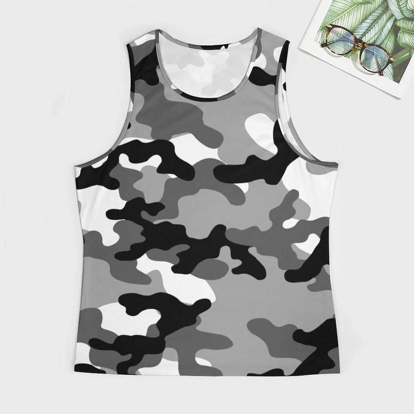 Camo Tank Top | Black, White & Gray Camouflage