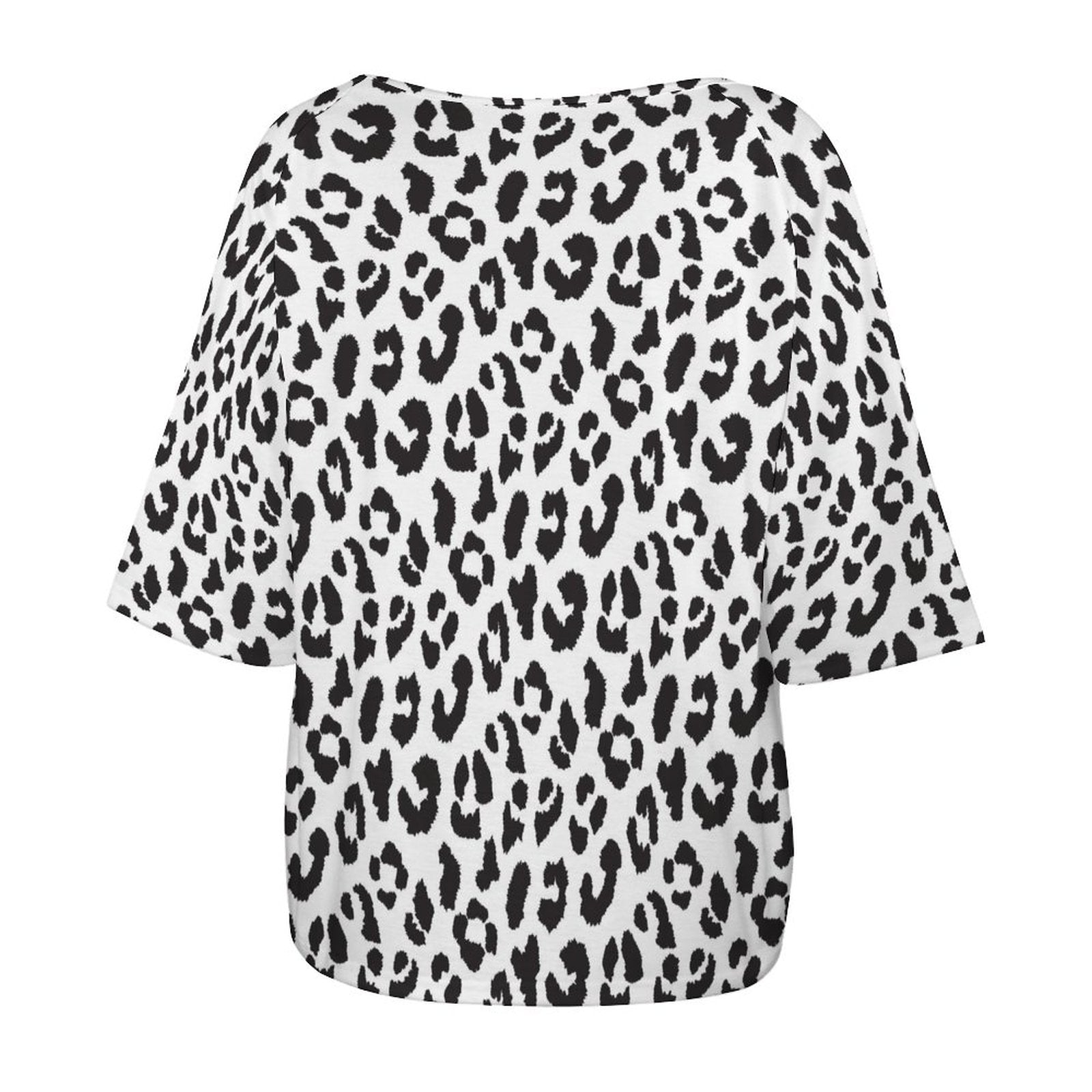 Off The Shoulder Top | Black and White Leopard Print