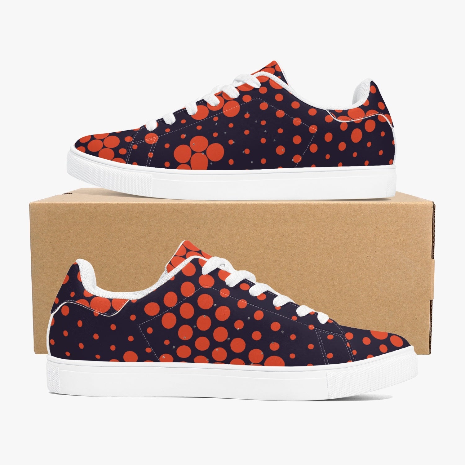 Camo Sneakers | Classic Low-Top | Orange & Blue Digital