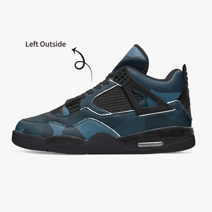 Dark Blue Camo Jordans AJ4 | Army-inspired Camouflage