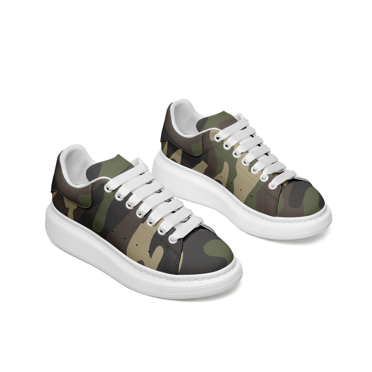 Oversized McQueen Sneakers | Classic Green Camouflage