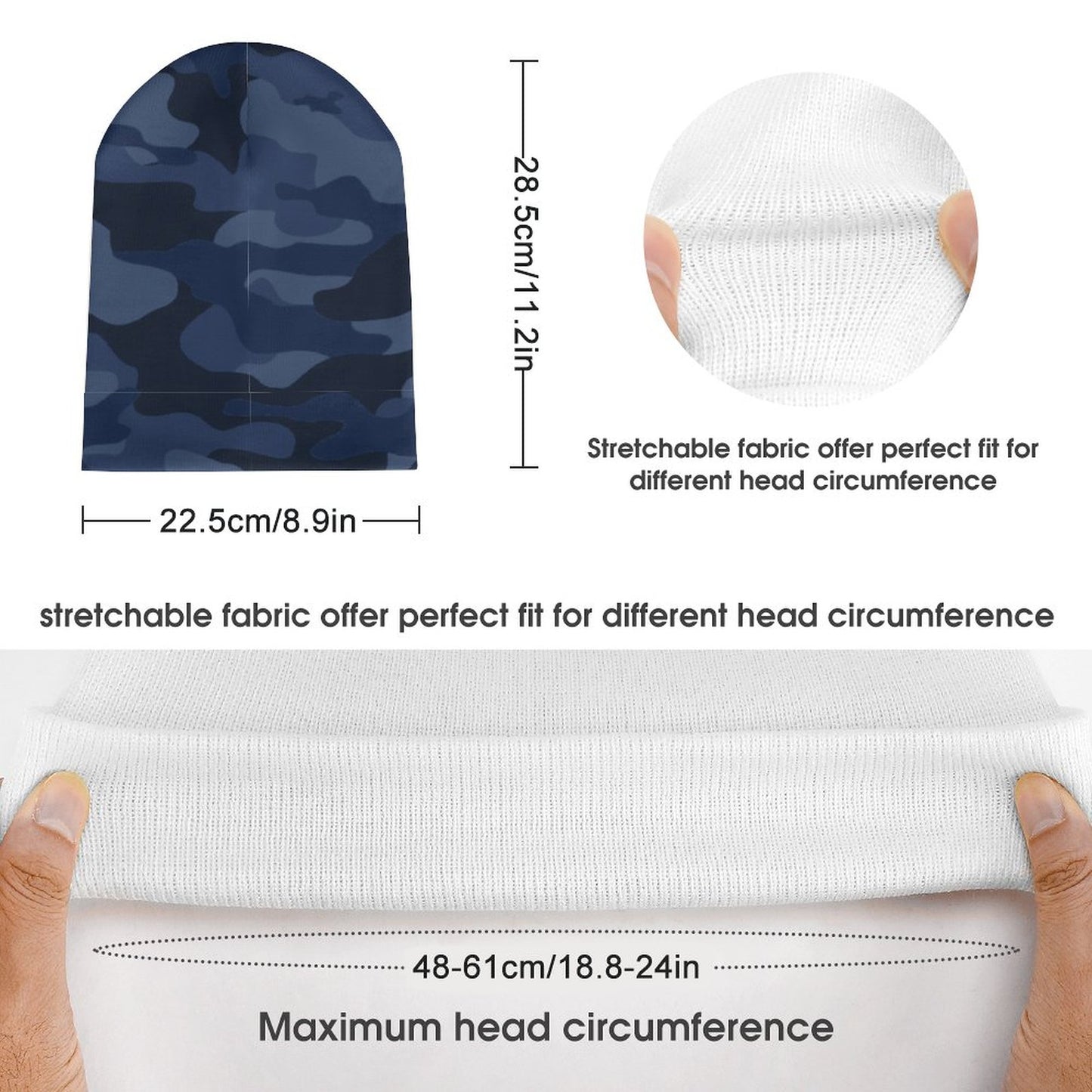 Camo Beanie | Deep Blue Camouflage