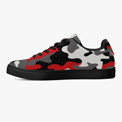 Camo Sneakers | Classic Low-Top | Red, Black, & White