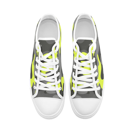 Camo Shoes | Low Top Canvas | Yellow, Black, and Gray