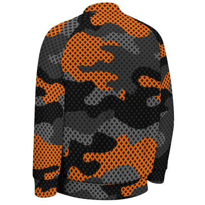 Men's Camo Jacket | Black & Orange Pixel Camouflage