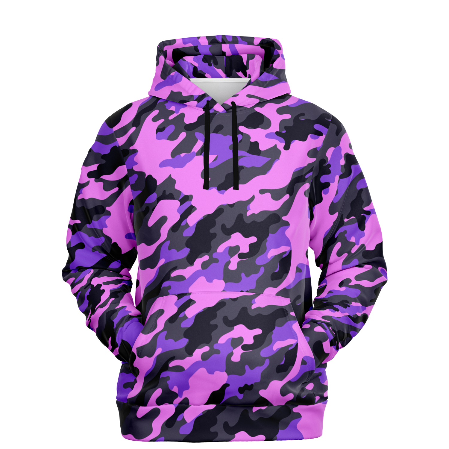 Pink Camo Hoodie | Black & Indigo Mixed Camouflage