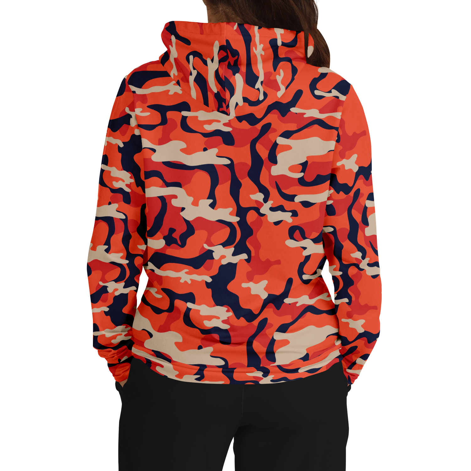 Camo Hoodie | Carmine Pink, Blue and Tan Camouflage