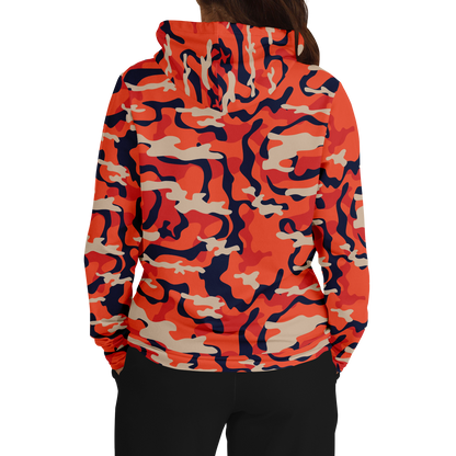 Camo Hoodie | Carmine Pink, Blue and Tan Camouflage