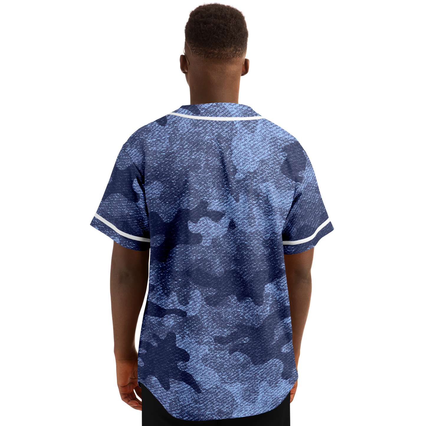 Camo Baseball Jersey | Denim Blue Camouflage